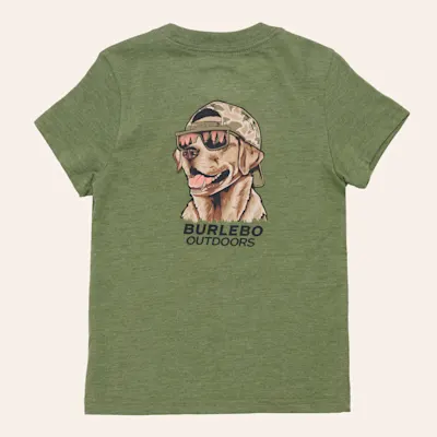 Burlebo Toddler Boys' Green Mallard Camo Dog Graphic T-Shirt