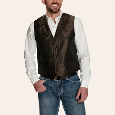 Scully Brown on Black Paisley Vest