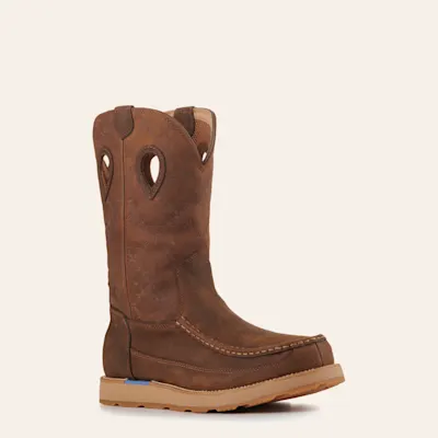 Twisted X Men's Brunette Brown and Pecan CellStretch Round Toe Wedge Work Boots