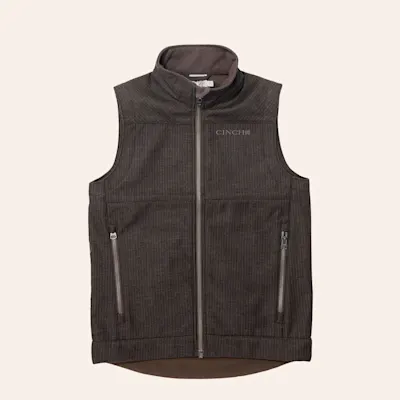 Cinch Boys Brown Herringbone Bonded Vest