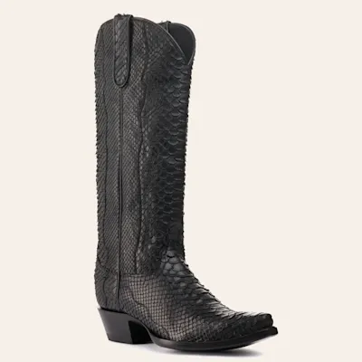 Cavender’s Women’s Python Black Exotic Snip Toe Western Boots