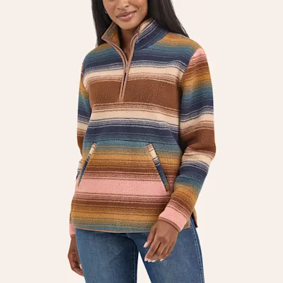 Wrangler Retro Women's Sunset Stripe Sherpa Pullover