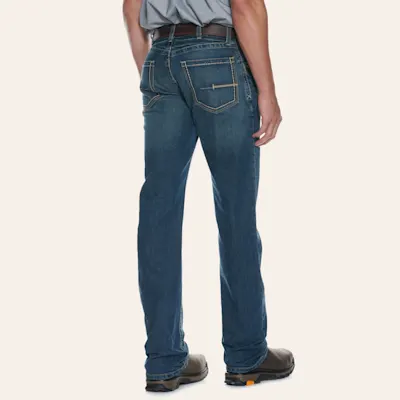 Ariat Men's Rebar M5 DuraStretch Edge Medium Wash Stackable Straight Leg Work Jean