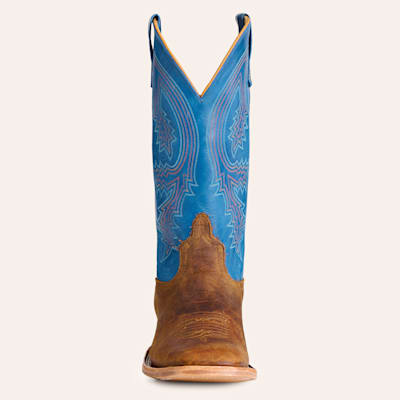 Anderson Bean Men's Natural Bison & Avatar Blue Wide Square Toe Cowboy Boots