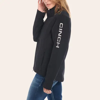 Cinch Women's Black Concealed Carry Logo Sleeve Bonded Jacket