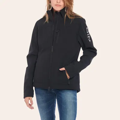 Cinch Women's Black Concealed Carry Logo Sleeve Bonded Jacket