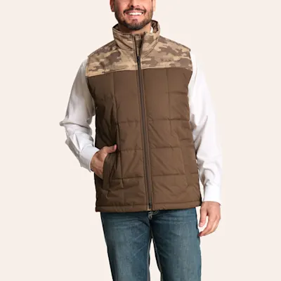 Ariat Men's Crius Chocolate & Tan Camo Insulated Vest