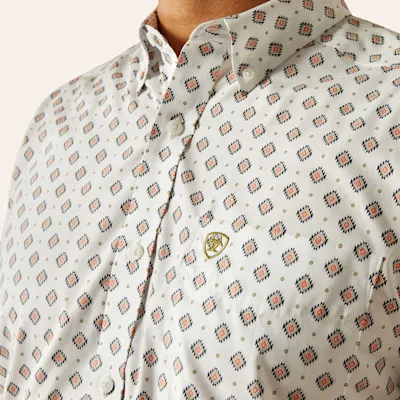 Ariat Men's Evan White Aztec Geo Print Western Shirt