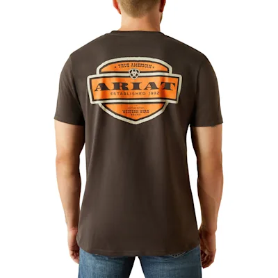 Ariat Men's Chocolate & Tangerine Geo Western Shirt