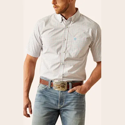 Ariat Pro Series Men's Simon White Colorful Plaid Western Shirt