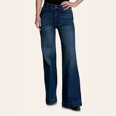 Stetson Women's Dark Wash Welt Pocket Wide Leg Jeans