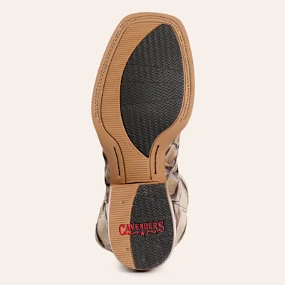 Cavender's Men's Intrepid Glazed Taupe and Light Gray Pirarucu Print Wide Square Toe Cowboy Boots 6 Cavender's Men's Intrepid Glazed Taupe and Light Gray Pirarucu Print Wide Square Toe Cowboy Boots