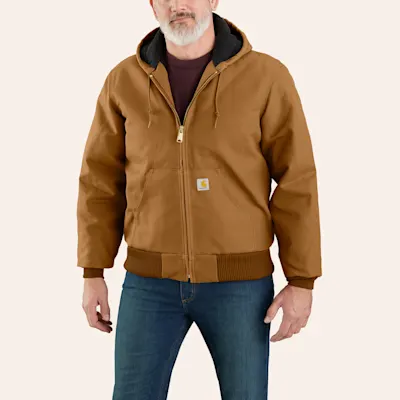 Carhartt Men's Brown Duck Insulated Active Hooded Jacket