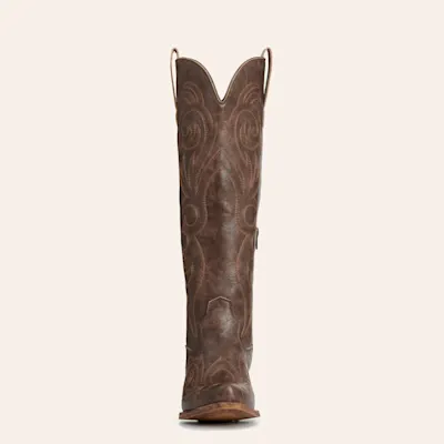 Roper Women's Brown Faux Leather Scroll Snip Toe Cowboy Boots