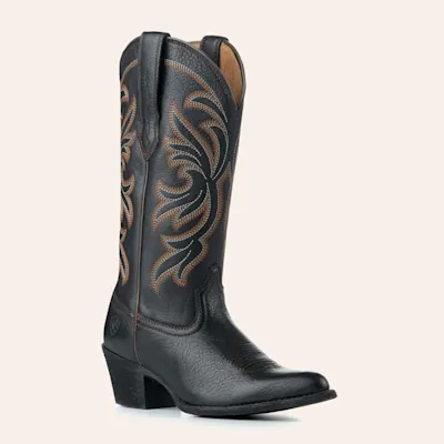 Ariat Women's Heritage Black StretchFit Traditional Toe Cowboy Boots
