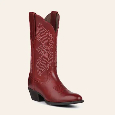 Ariat Women's Heritage Rosy Red StretchFit R-Toe Cowboy Boots