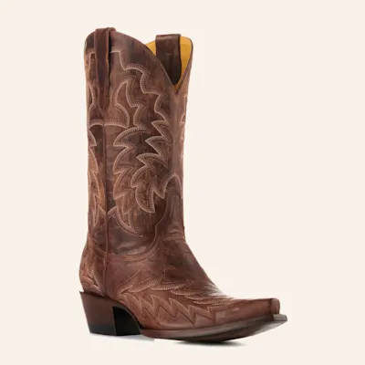 Cavender’s Women’s Vesuvio Brass Leather Brown Snip Toe Cowboy Boots