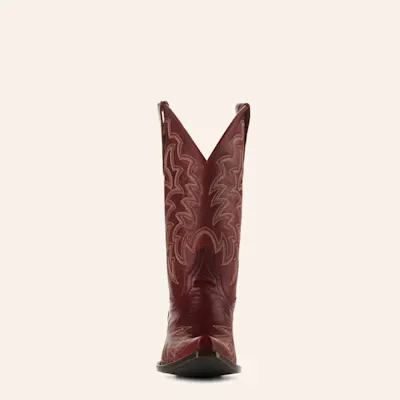 Cavender’s Women’s Leather Dark Red Snip Toe Cowboy Boots 2 Cavender’s Women’s Leather Dark Red Snip Toe Cowboy Boots