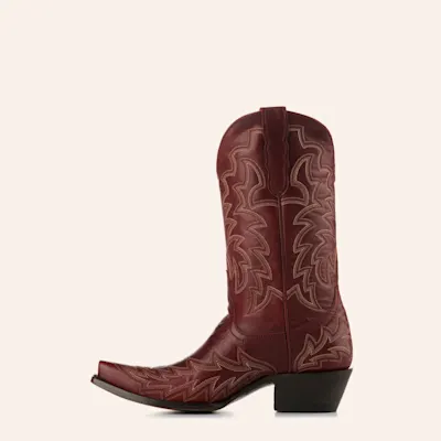 Cavender’s Women’s Leather Dark Red Snip Toe Cowboy Boots 3 Cavender’s Women’s Leather Dark Red Snip Toe Cowboy Boots