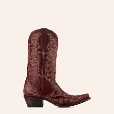 Cavender’s Women’s Leather Dark Red Snip Toe Cowboy Boots 5 Cavender’s Women’s Leather Dark Red Snip Toe Cowboy Boots