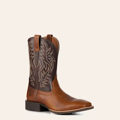Ariat Men's Sport Peanut Butter & Chaga Brown Wide Square Toe Cowboy Boots