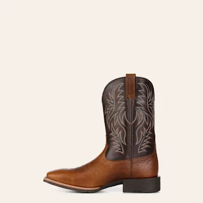 Ariat Men's Sport Peanut Butter & Chaga Brown Wide Square Toe Cowboy Boots