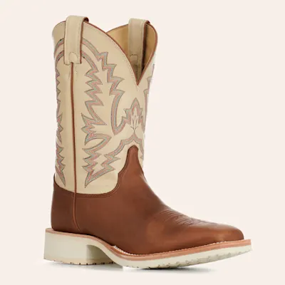 Justin Men’s Bent Rail Caramel & Tan Square Toe Cowboy Boots