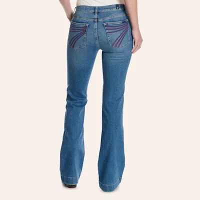 7 For All Mankind Women's Tailorless Dojo Medium Wash Bootcut 32" Jeans