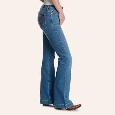 7 For All Mankind Women's Tailorless Dojo Medium Wash Bootcut 32" Jeans