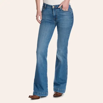 7 For All Mankind Women's Tailorless Dojo Medium Wash Bootcut 32" Jeans