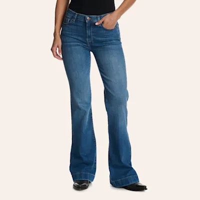 7 For All Mankind Women's Dojo Moonwater Mid-Rise 32" Trouser Jeans