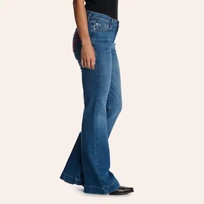 7 For All Mankind Women's Dojo Moonwater Mid-Rise 34" Trouser Jeans