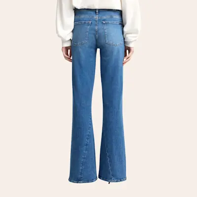 7 For All Mankind Women’s Dojo Yuma Medium Wash Twisted Seam Trouser Jeans
