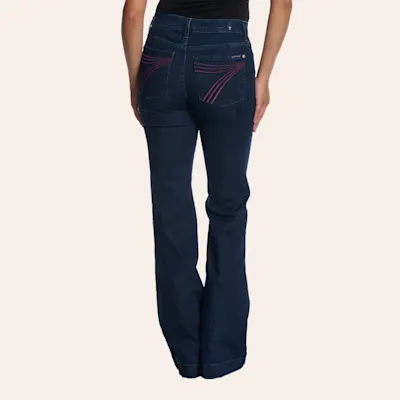7 For All Mankind Women's Dojo Dark Wash Trouser Jeans