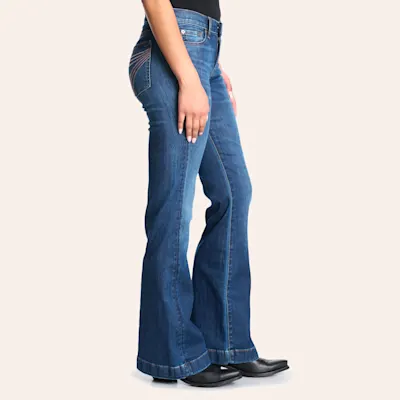 7 for All Mankind Women's Pink Stitch Dojo Tailorless Trouser Jeans