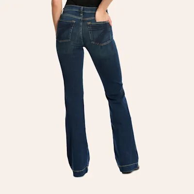 7 for All Mankind Women's Medium Wash Mid Rise Dojo Trouser Jeans