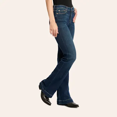 7 for All Mankind Women's Medium Wash Mid Rise Dojo Trouser Jeans