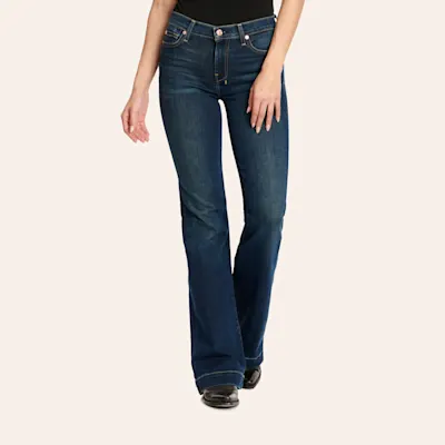 7 for All Mankind Women's Medium Wash Mid Rise Dojo Trouser Jeans