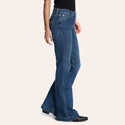 7 For All Mankind Women’s Medium Wash Dojo Sacramento Silver Pocket Jeans