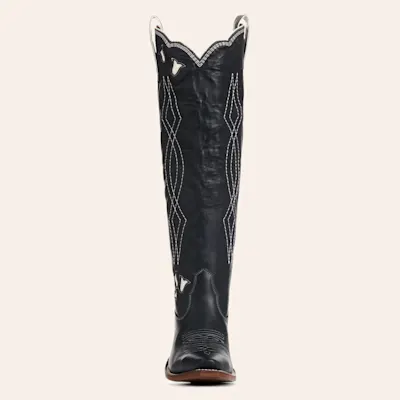 Besita Boots Women's Sunny Black & White Snip Toe Cowboy Boots
