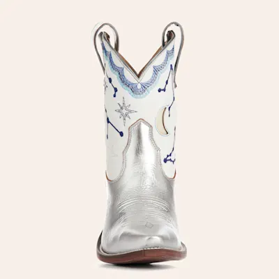 Besita Boots Women's Starlet Metallic Silver Snip Toe Ankle Boots
