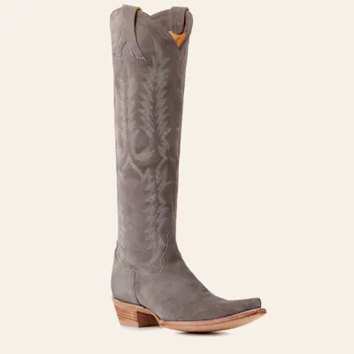 Old Gringo Women's Mayra Bis Gray Suede 18" Tall Snip Toe Cowboy Boots