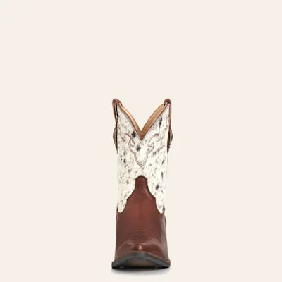 Rockin' C Women's Roasted Pecan & Speckled Hair On Hide Snip Toe Cowboy Boots