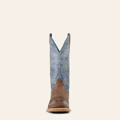 Ariat Men's Standout Brown and Cloud Blue Wide Square Toe Cowboy Boots 2 Ariat Men's Standout Brown and Cloud Blue Wide Square Toe Cowboy Boots