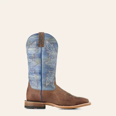 Ariat Men's Standout Brown and Cloud Blue Wide Square Toe Cowboy Boots 5 Ariat Men's Standout Brown and Cloud Blue Wide Square Toe Cowboy Boots