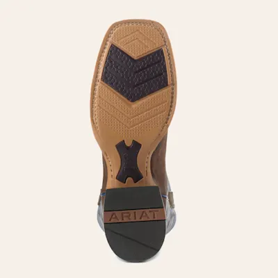Ariat Men's Standout Brown and Cloud Blue Wide Square Toe Cowboy Boots 6 Ariat Men's Standout Brown and Cloud Blue Wide Square Toe Cowboy Boots