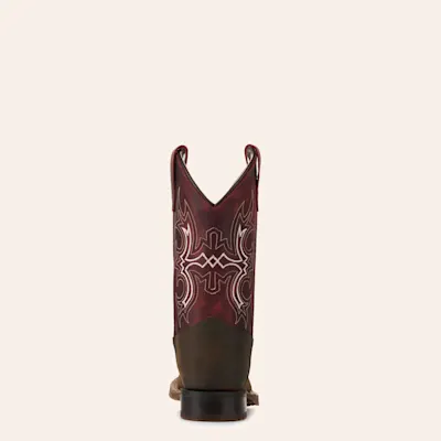 Old West Kids Brown and Burgundy Wide Square Toe Cowboy Boots 4 Old West Kids Brown and Burgundy Wide Square Toe Cowboy Boots