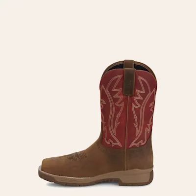 Justin Men's Brown & Red Nitread Waterproof Oil & Slip Resistant Work Boots