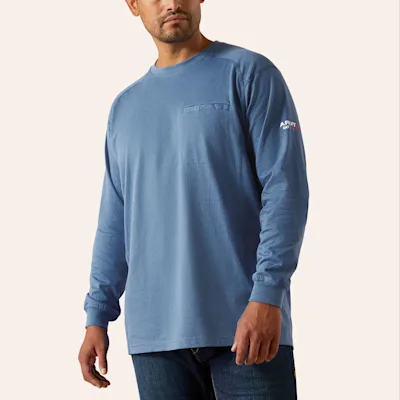 Ariat Men's Blue FR Long Sleeve T-Shirt