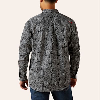 Ariat Men's FR Bogart Black Paisley Print Work Shirt